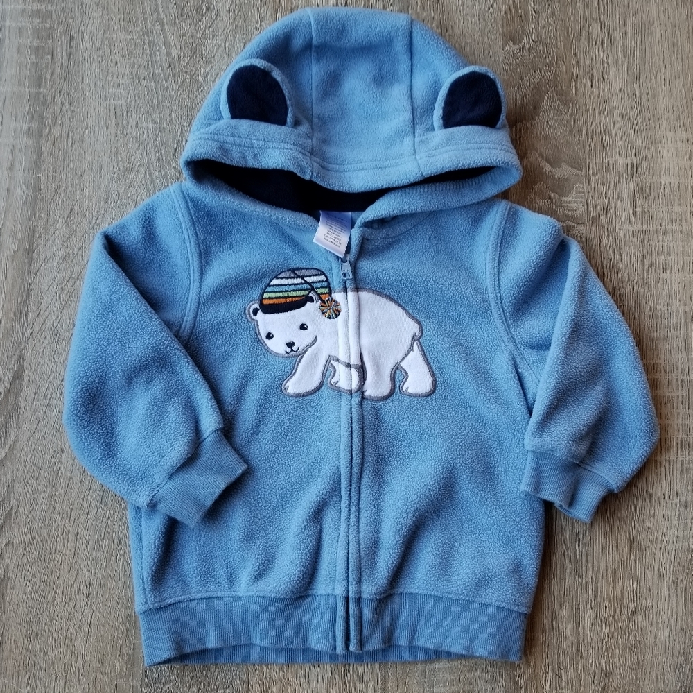 2011 vguc Gymboree 18-24 months fleece zip-up hoodie "Snow Bear" line - Picture 7 of 7